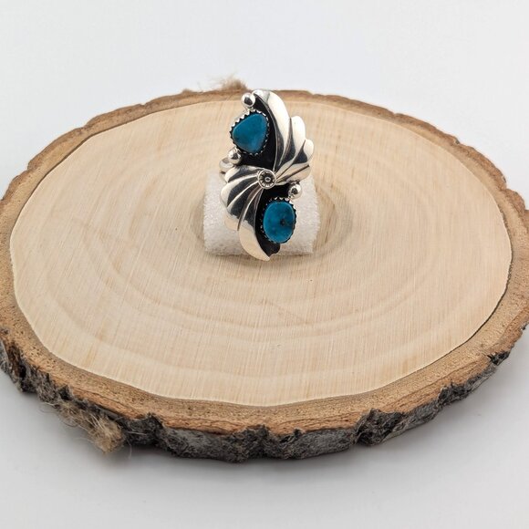 Handmade Navajo Kingman Turquoise Stone Rings Native American Jewelry Sz 6.25US* - Picture 3 of 7